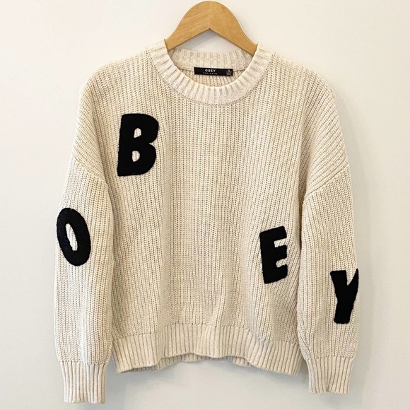 Obey Sweaters - Obey Crewneck Felt Patch Sweater